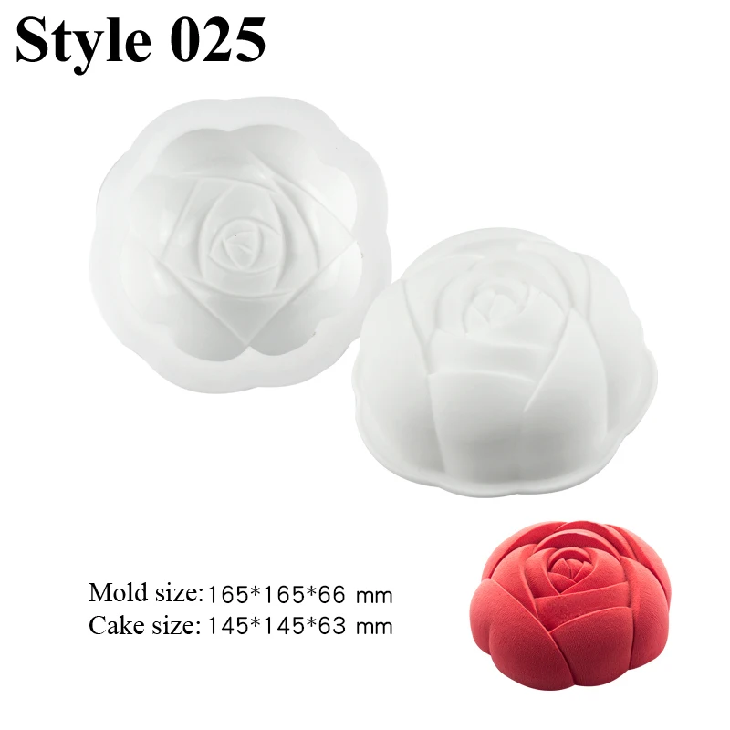 Valentine’s Day Rose Silicone Cake Mold – Non-Stick Mousse Pastry Mold for Baking, Easy Release Fondant Chocolate Candy Mould, Romantic Dessert Decorating Tools for Wedding, Party, Anniversary, Gift