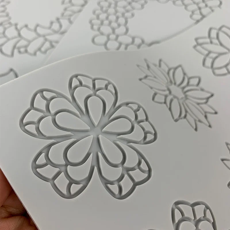 Leaf Flower Wreath Lace Silicone Mold Fondant Cake Sugarcraft Mould Chocolate Candy Dessert Tray Decoration Tools Pastry Baking Supplies Cupcake Topper Resin Soap Wax Melt DIY Craft Accessories - 图片 6