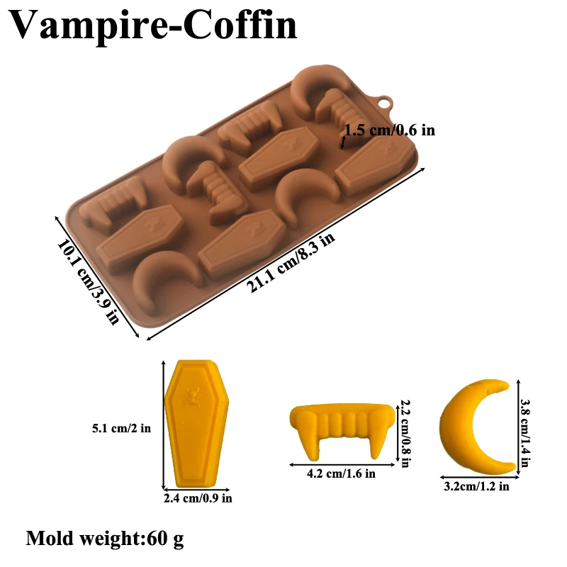 Halloween Silicone Cake Mold, Pumpkin Skull Bat Tombstone Ghost Spider Witch Shape Chocolate Mould, Non-Stick Baking Mold for Cookies, Candy, Jelly, Desserts, Party Decorations