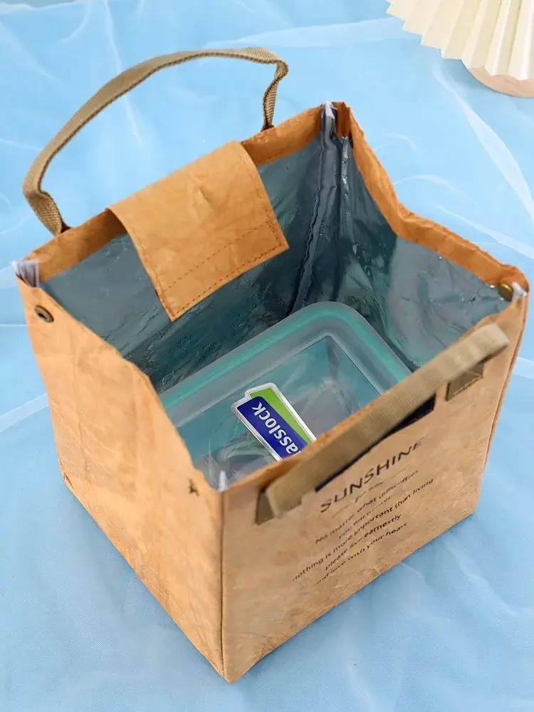 Waterproof Insulated Paper Lunch Bag – Extended and Thickened Aluminum Foil Lining, Japanese Style Handbag for Office Workers, Students, Travel, Picnic, Reusable Thermal Food Carrier Waterproof Insulated Paper Lunch Bag – Extended and Thickened Aluminum Foil Lining, Japanese Style Handbag for Office Workers, Students, Travel, Picnic, Reusable Thermal Food Carrier