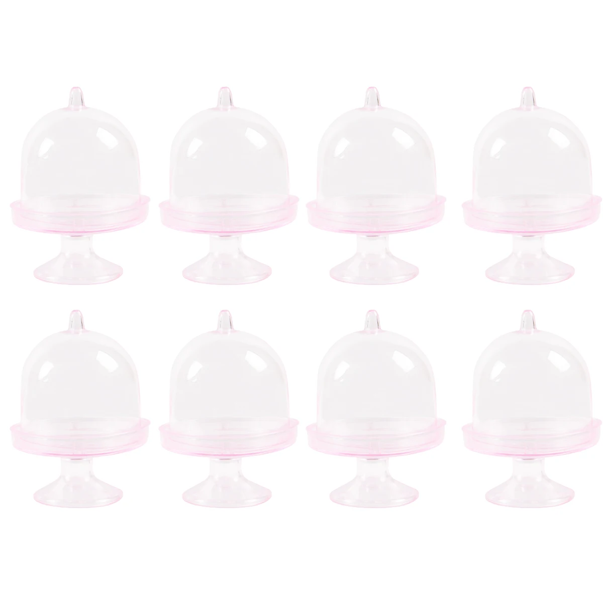 10PCS Transparent Mini Cake and Candy Stands, Cupcake Display Trays with Clear Plastic Boxes, Wedding and Birthday Dessert Packaging, Macarons, Pastries, Desktop Dessert Display, Party and Celebration Supplies - 图片 10