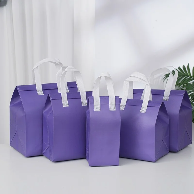 Non-Woven Tote Bag with Custom Logo, Portable Food and Drink Carrier, Insulated Lunch Bag for Cakes and Meals, Thermal Delivery Pouch to Keep Food Hot or Cold, Reusable Takeaway Bag with Handle - 图片 7