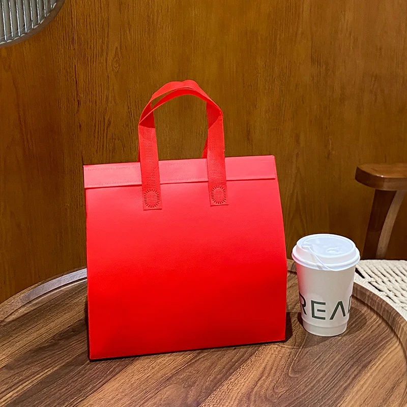 10pcs Green Non-Woven Insulated Tote Bags – Portable Reusable Meal Carrier Pouches for Lunch, Snacks, Drinks, Grocery, Delivery, Picnic, Hot or Cold Food Storage for Work, School, Travel - 图片 8