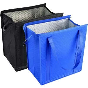1 Large Insulated Shopping Bag Reusable Cooler Tote with Handle and Zipper Closure, Thermal Food Carrier for Hot and Cold Meals, Grocery Shopping, Picnic, Travel, and Outdoor Use
