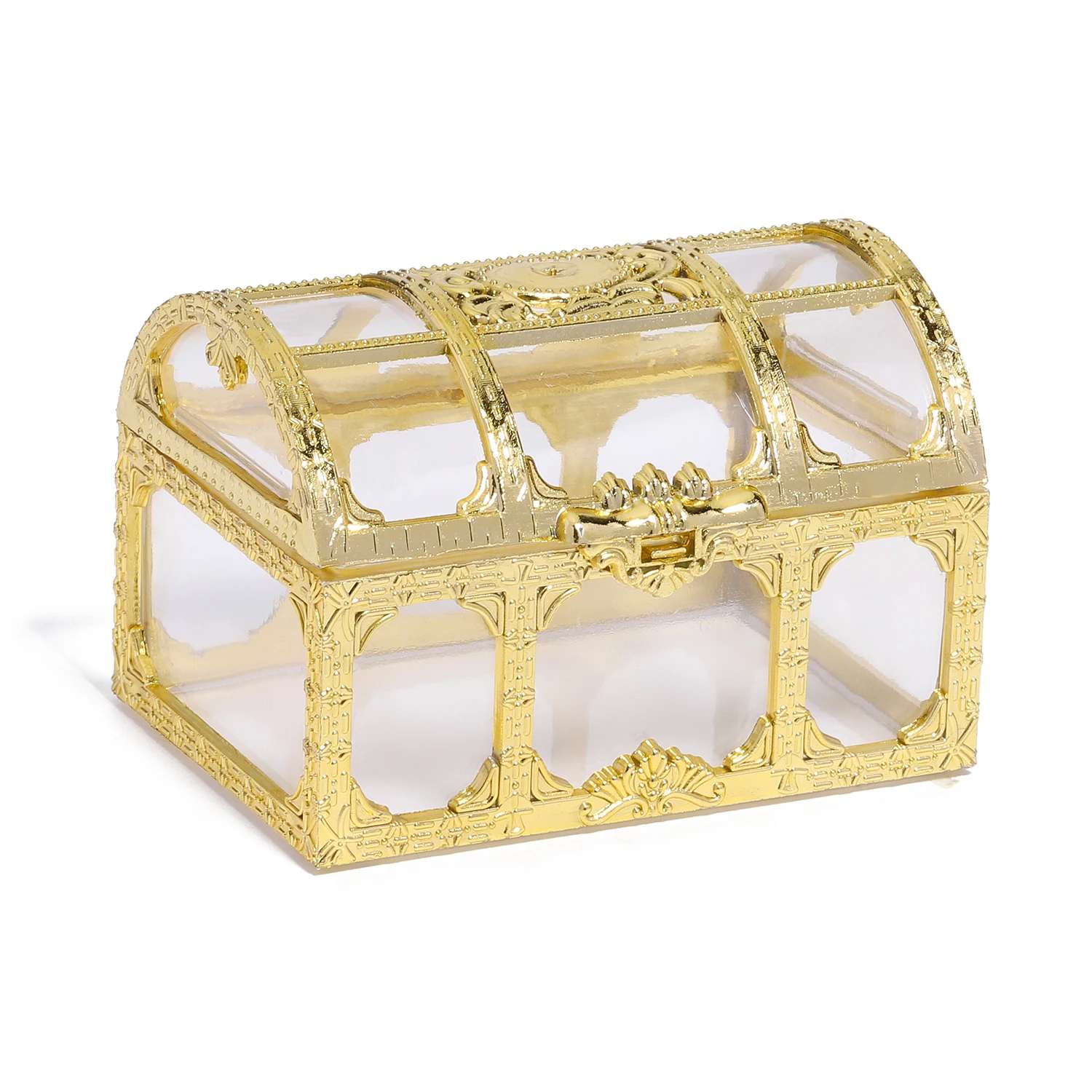 1Pc Vintage Transparent Pirate Treasure Chest – Storage Organizer Box for Crystals, Gems, Jewelry, Earrings, and Small Collectibles, Plastic Treasure Box for Creative Crafting, Display, and Decorative Storage - 图片 13