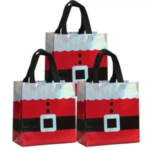 20pcs Christmas Gift Packaging Bags with Handle Durable Polyester Non Woven Reusable Bags for Birthdays Anniversaries Baptisms Holiday Gifts Sac Cadeau Navidad Bolsa Regalo Geschenk Tasche حقيبة هدايا 크리스마스 선물 포장 ショッピングバッグ