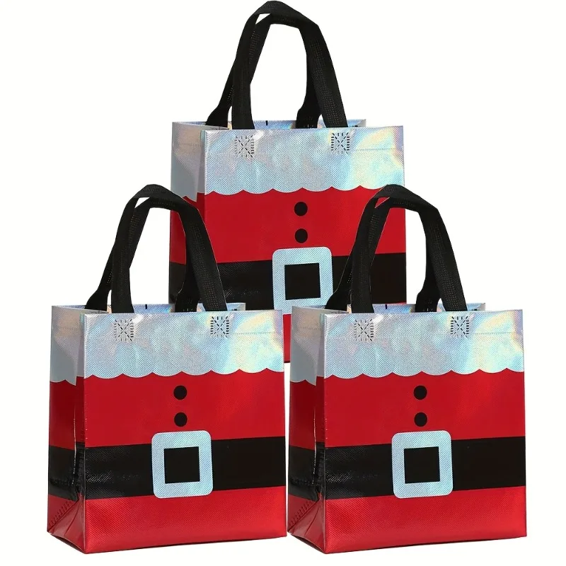 20pcs Christmas Gift Packaging Bags with Handle Durable Polyester Non Woven Reusable Bags for Birthdays Anniversaries Baptisms Holiday Gifts Sac Cadeau Navidad Bolsa Regalo Geschenk Tasche حقيبة هدايا 크리스마스 선물 포장 ショッピングバッグ 3