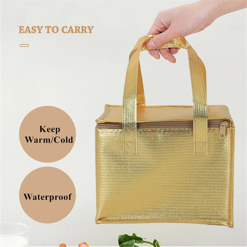 6/8/10 Inch Foldable Large Cooler Bag – Portable Insulated Cake and Food Thermal Box with Ice Pack, Waterproof Lunch Bag for Delivery, Picnic, Office, Reusable Food Carrier for Cakes, Meals, Drinks 4