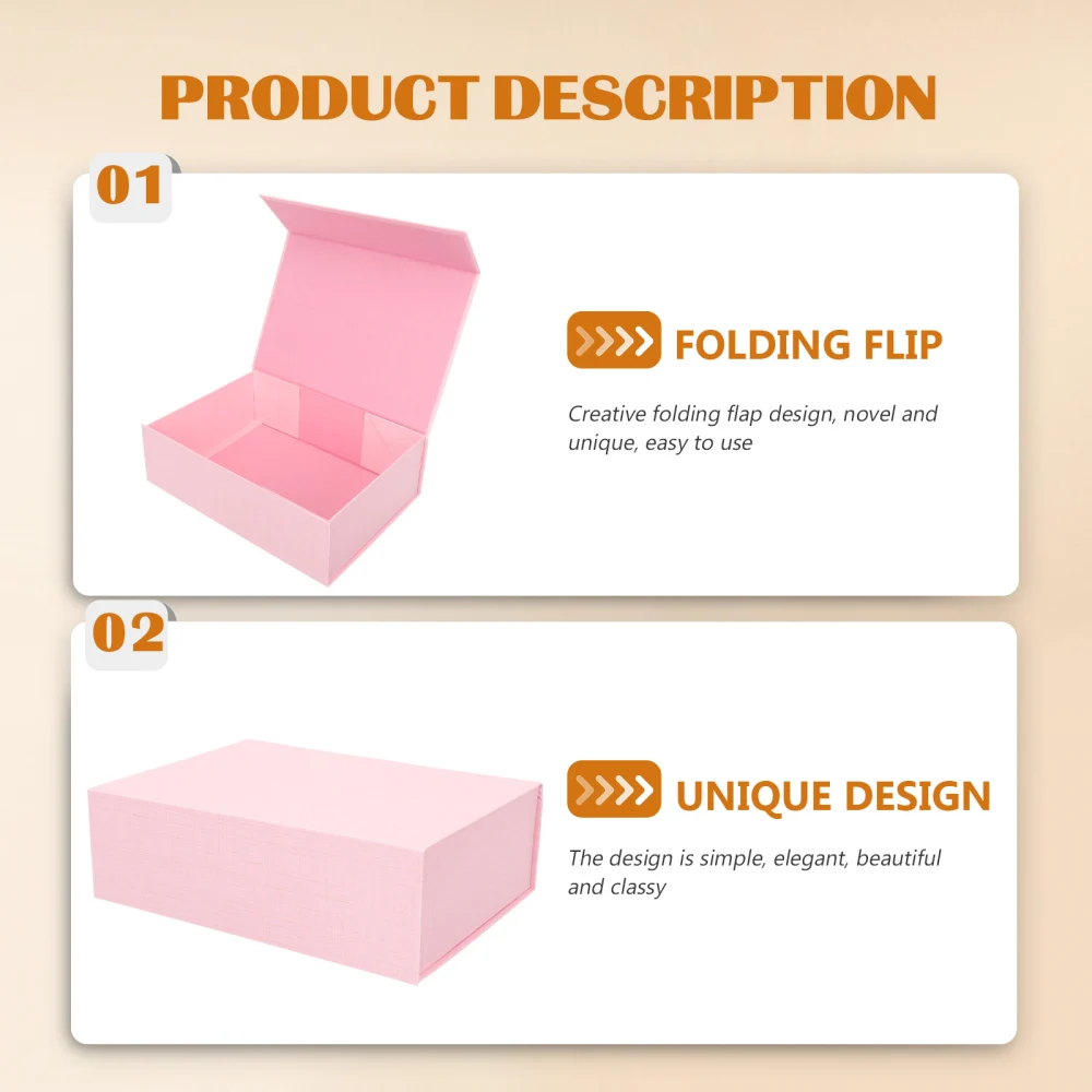 1Pc Magnetic Closure Gift Box with Lid, Collapsible Cardboard Packaging Box for Jewelry, Wedding, Party, Birthday, Bridesmaid, Anniversary, Holiday Gift Wrapping, Elegant Foldable Storage Box for Presents 1
