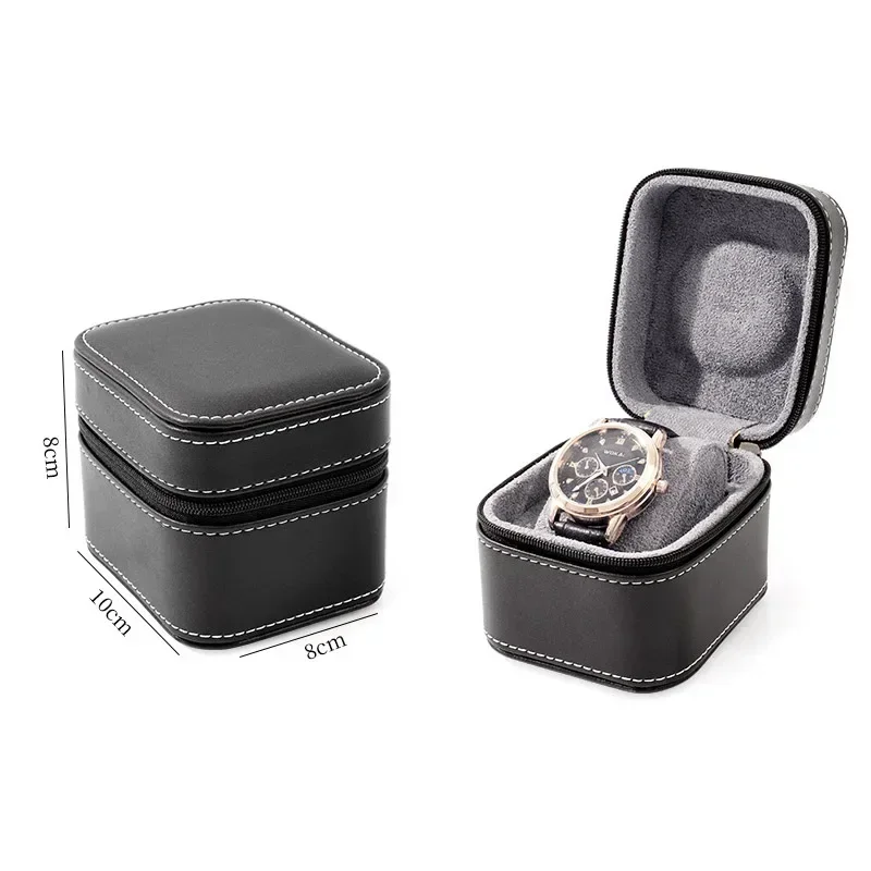 Travel Watch Organizer | Single PU Leather Watch Case with Removable Cushion, Portable Square Wristwatch Travel Organizer, Jewelry Storage Box for Men and Women, Protective Luxury Watch Holder for Home, Travel, and Gifting - 图片 5