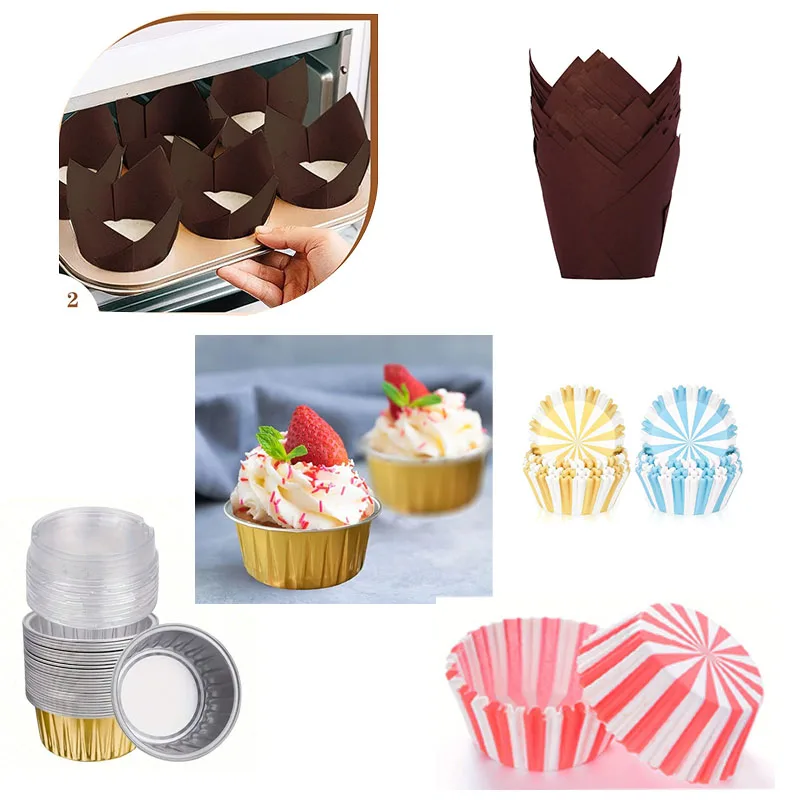 Cupcake Liners Baking Cups, Non-Stick Decorative Paper Muffin Cups, Wrappers for Cupcakes, Cakes, Desserts, Candy, Sweets, Party Treats, Home Baking, DIY Dessert Presentation and Gift Packaging