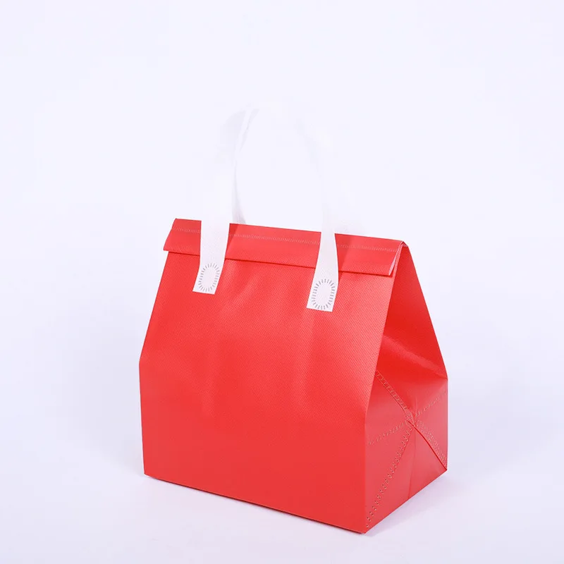 10pcs Non-Woven Insulated Tote Bags – Portable Reusable Fabric Pouches for Food, Cake, Drinks, and Snacks, Thermal Carrier Keeps Hot or Cold, Perfect for Delivery, Picnic, Grocery, Work, School - 图片 12
