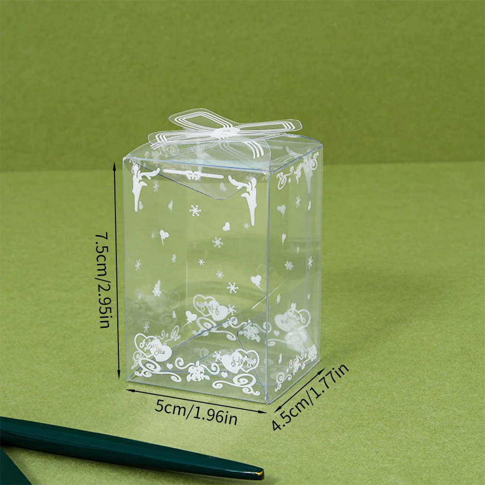 10Pcs Transparent PVC Candy Favor Gift Packaging Boxes, Clear Plastic Wedding Party Birthday Christmas Gift Wrapping Box for Cookies Chocolate Macarons Dessert Packaging Supplies - 图片 9