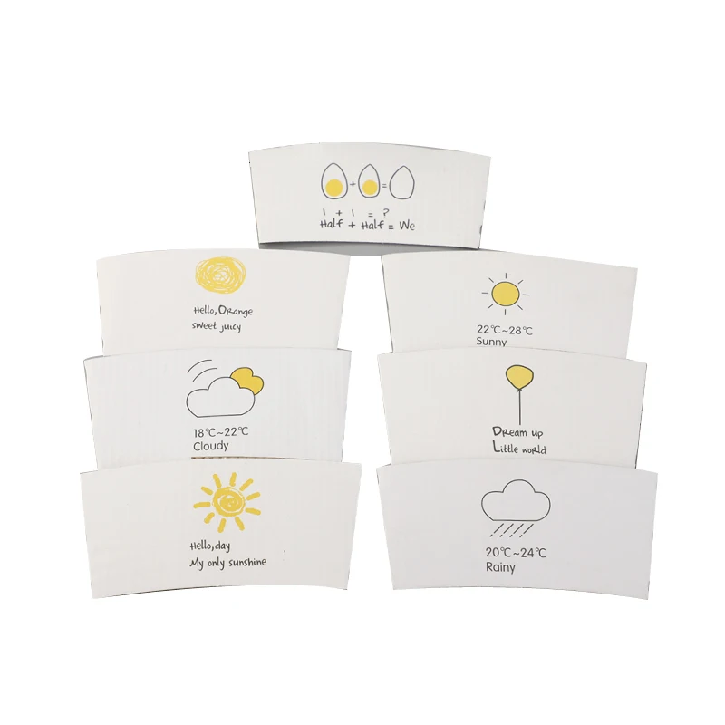 25PCS Disposable Cup Sleeve Paper Kraft for Cold and Hot Drinks Tea Coffee Beverages Coffee Shops Takeaway Water Bottles Party Decor DIY Drink Accessories Protective Beverage Sleeves - 图片 10