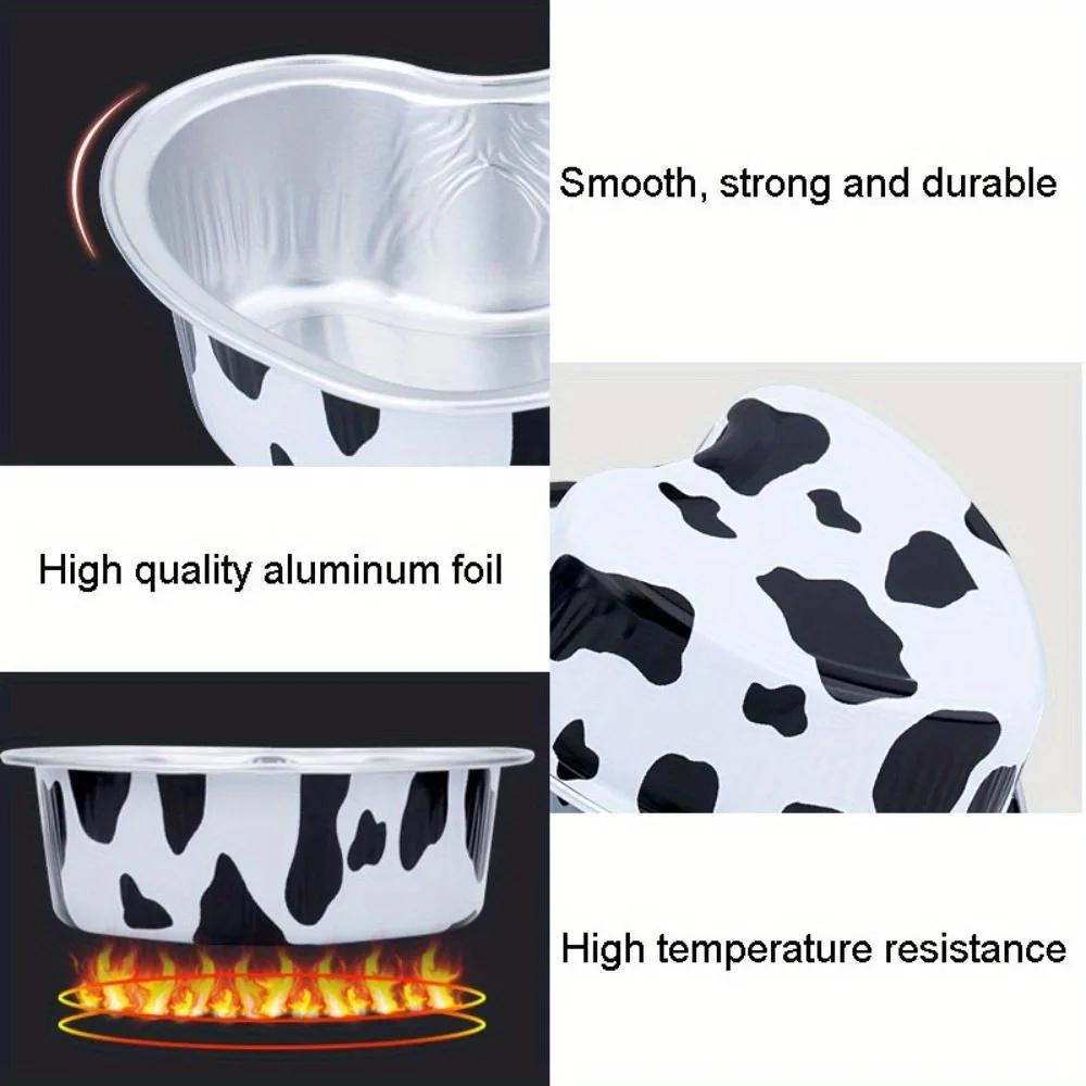 20PCS Heart Shape Disposable Aluminum Foil Cupcake Liners with Lids, Mini Cake Pans, Perfect for Weddings, Birthdays, Parties, Baking, and Kitchen Gadgets, Ideal for Cupcakes, Desserts, and Treats