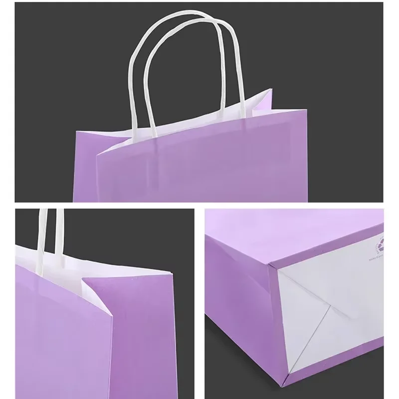 10/30PCS Colorful Kraft Bags with Handles – Perfect for Holiday Parties, Christmas, Valentine’s Day, Weddings, Jewelry, and Gift Packaging for Special Occasions - 图片 4