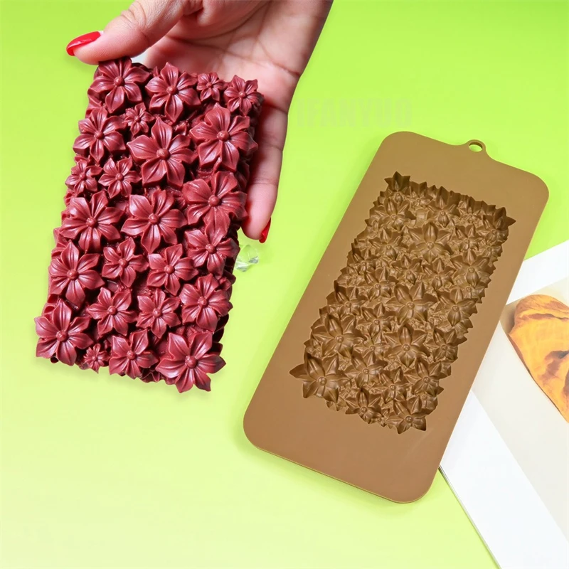 Flower Raspberry Cherry Silicone Mold for Chocolate Chunks Candy Baking Tools Kids DIY Chocolate Fondant Mould Cake Cupcake Pastry Dessert Decoration Baking Supplies Kitchen Craft Tray