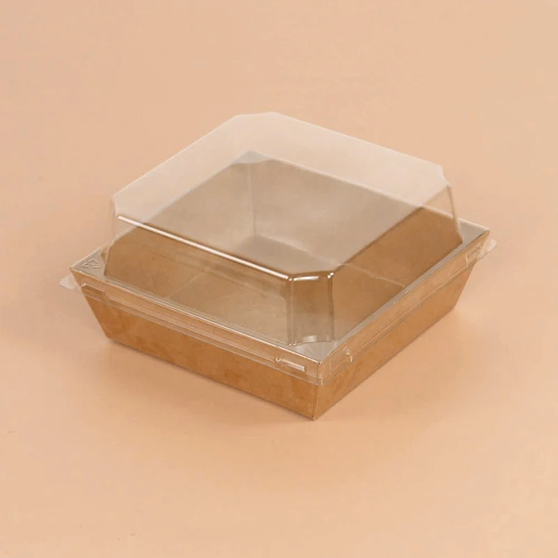 5Pcs White Kraft Paper Square Cake Boxes with Clear Window, Portable Bakery Gift Boxes for Cookies Pastry Muffins Handmade Crafts, Wedding Birthday Party Favor Packaging Supplies - 图片 4