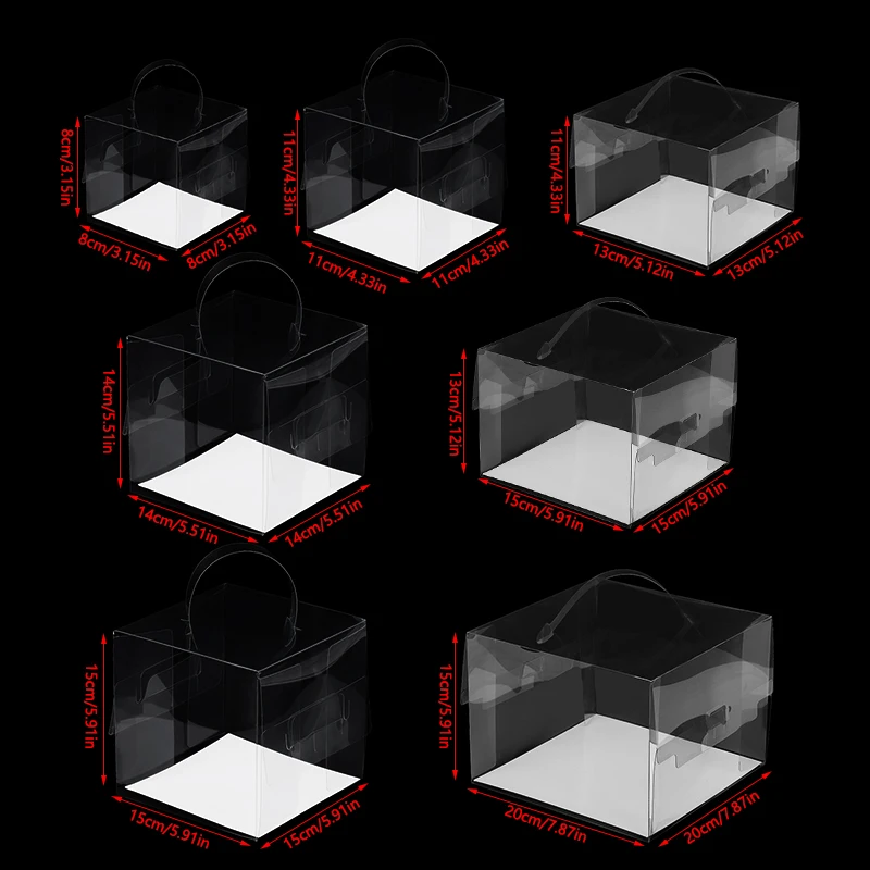 Transparent Cake Box Plastic Dessert and Cupcake Packaging Box with Handle, Portable Gift Wrapping Box for Weddings, Birthdays, Parties, Baby Showers, Holiday Desserts, Pastries, Bakery Display and Gift Presentation 13