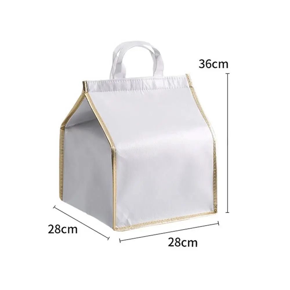 Foldable Large Cooler Bag, Portable Insulated Food and Cake Carrier, Aluminum Foil Thermal Box, Waterproof Lunch Bag with Ice Pack, Reusable Delivery Tote for Meals, Picnic, Travel, and Office - 图片 10