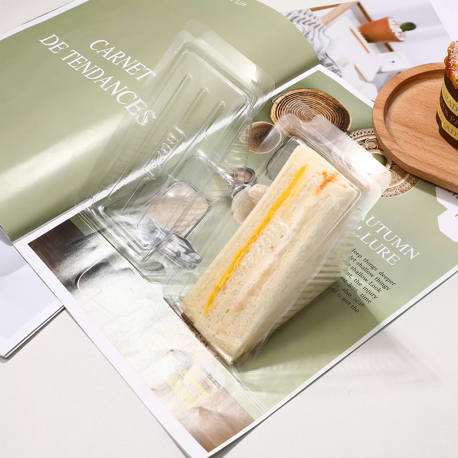 50-Pack Clear Plastic Sandwich Boxes with Lids – Disposable Mini Food Containers for Triangle Cakes, Burgers, Cupcakes, and Sandwiches – Ideal for Weddings, Birthdays, Baby Showers, and Party Catering 6