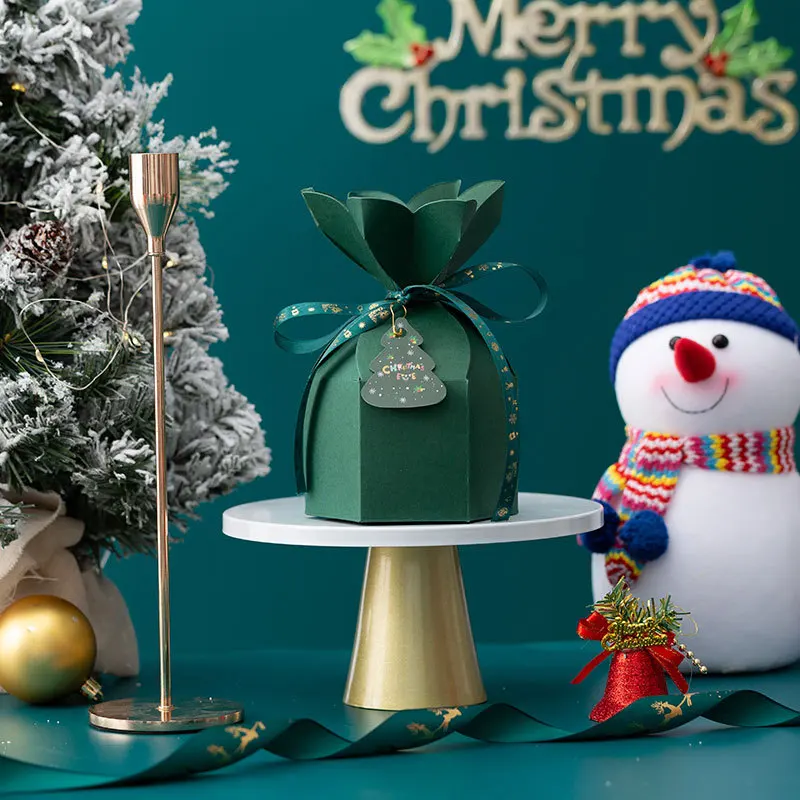 20PCS Christmas Gift Boxes Vase Shaped Design with Ribbon and Hang Tags, DIY Flat-Pack Holiday Party Favor Packaging for Candy, Cookies, Small Gifts, Wedding Celebrations and Seasonal Decorations - 图片 3