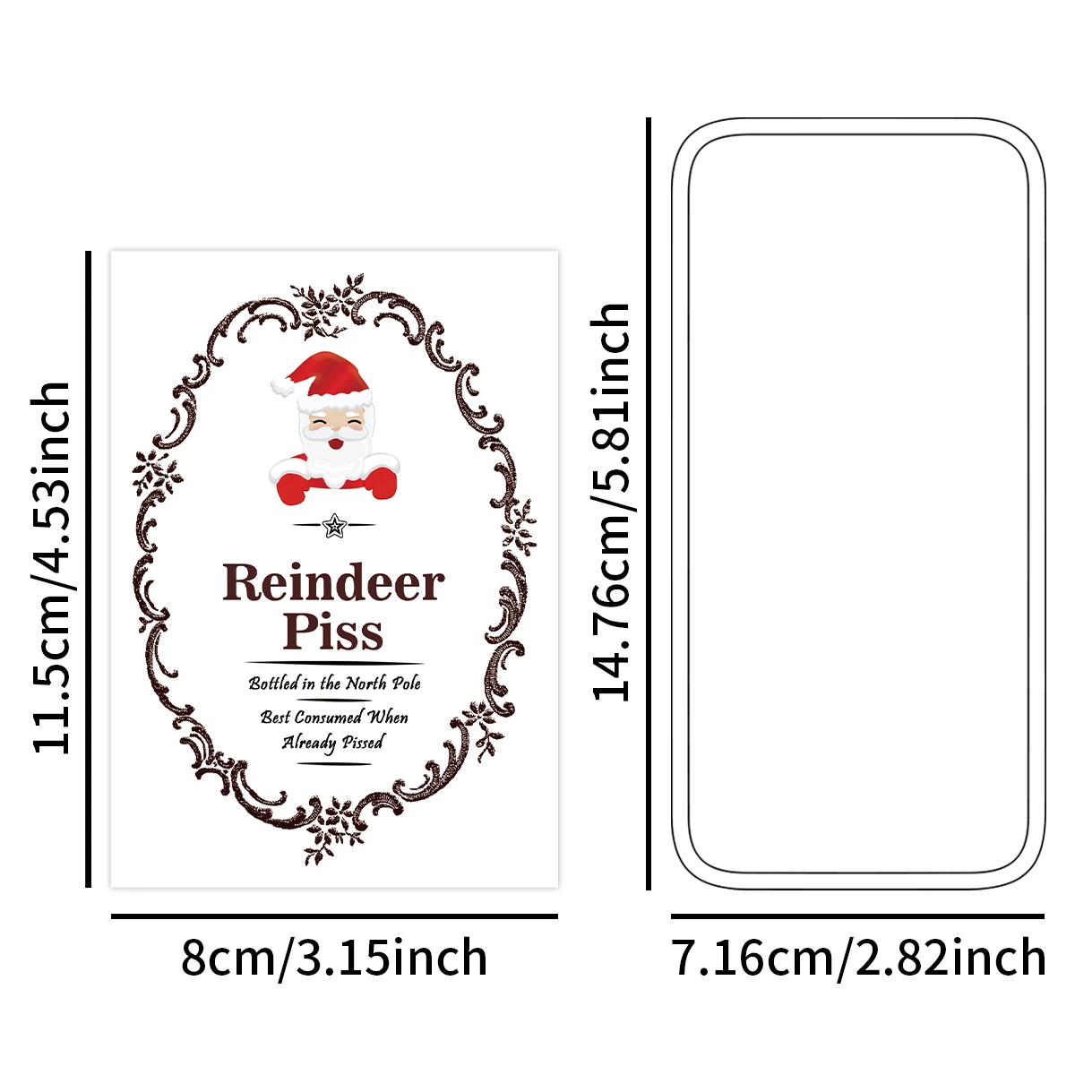 5-Pack Funny Santa Claus Christmas Wine Bottle Stickers – Self-Adhesive Holiday Wine Labels with Novelty Joke for Party Decor, Gifts, and Festive Celebration 1