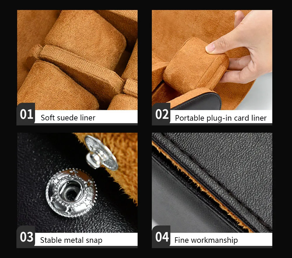 Travel Watch Organizer | Luxury 6-Slot Watch Travel Case for Men & Women, Hard Shell Organizer with Sliding Cushions, Protective Dividers, Flat Base Stability, Red Microfiber Interior, Stylish Travel Display Watch Box for Wristwatches and Accessories 9