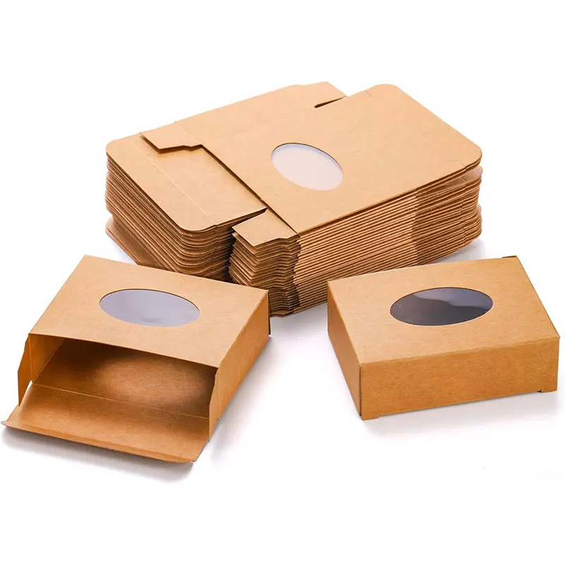 20/30Pcs Mini Kraft Paper Packaging Boxes with Transparent Window for Soap, Bakery Treats, Cookies, Wedding Party Favors, Handmade Candy Gifts, Recyclable Small Storage Cartons for Business & Home Use 7