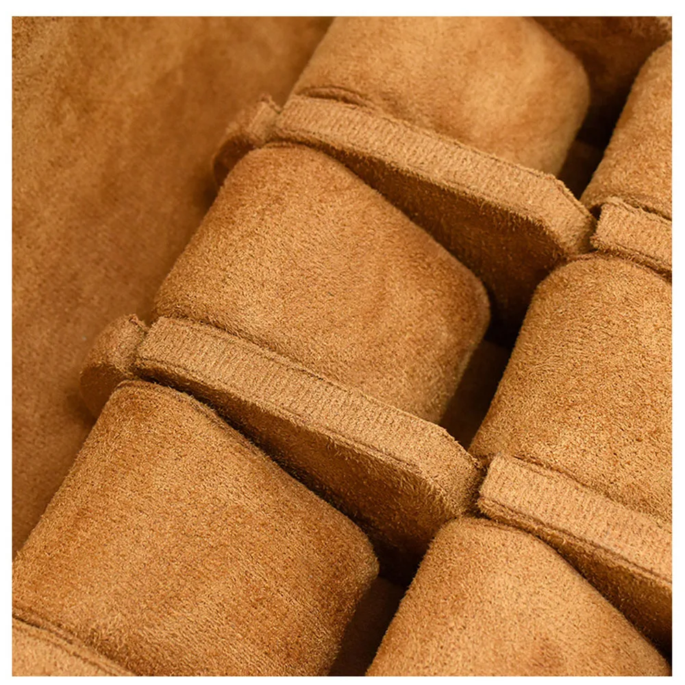 Travel Watch Organizer | Luxury 6-Slot Watch Travel Case for Men & Women, Hard Shell Organizer with Sliding Cushions, Protective Dividers, Flat Base Stability, Red Microfiber Interior, Stylish Travel Display Watch Box for Wristwatches and Accessories 14