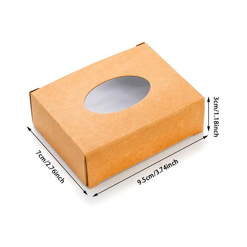 20/30Pcs Mini Kraft Paper Packaging Boxes with Transparent Window for Soap, Bakery Treats, Cookies, Wedding Party Favors, Handmade Candy Gifts, Recyclable Small Storage Cartons for Business & Home Use - 图片 6
