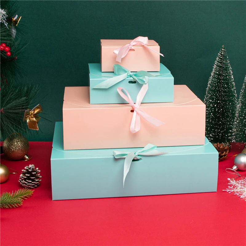 Gift Boxes with Ribbon – White, Pink, Sky Blue, Black, Red, Green, Marble Colors – 5pcs Set, Multiple Sizes for Birthday, Wedding, Baby Shower, Graduation, Mother’s & Father’s Day – Stylish, Durable, Customizable Packaging 10