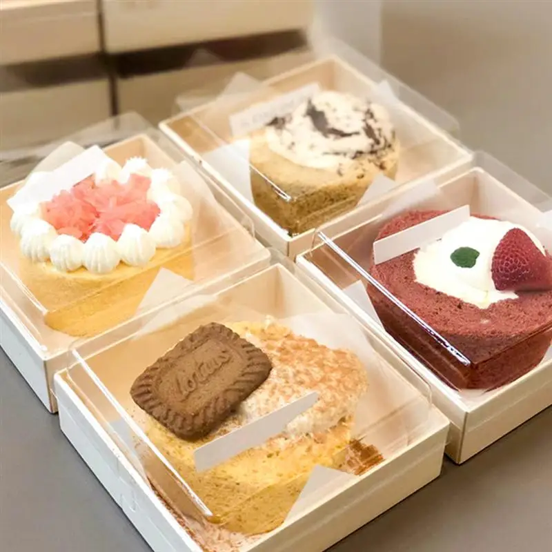 10pcs Disposable Cake Packaging Boxes with Clear Lids, Cupcake, Cookie, Bread, Burger Tray Containers for Wedding Party Favors, Takeout, Lunch, Desserts, Snacks - 图片 2