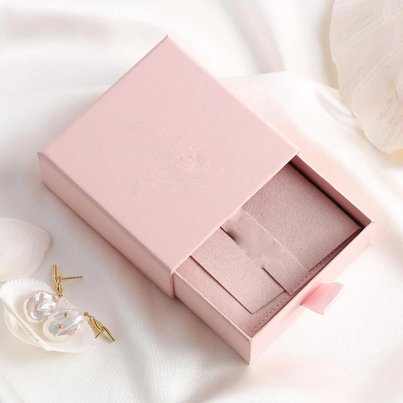500pcs Custom Luxury Jewelry Packaging Boxes, Sliding Drawer Style Cardboard Gift Box with Logo for Earrings, Necklace, Bracelets, Paper Jewelry Case for Brand Presentation and Personalized Gift Packaging 6