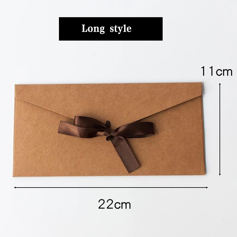 Large Flat Kraft Envelope Packaging Case, Premium Kraft Paper Gift Box for Scarves and Handkerchiefs, Wedding Party Gift Box, Multiple Sizes S/M/L with Ribbon Decoration, Elegant and Eco-Friendly Gift Packaging 3