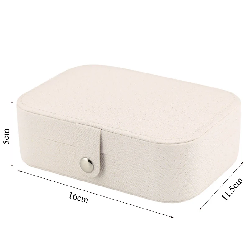 Travel Jewelry Organizer 💍 Trendy Portable Jewelry Box – Leather Travel Jewelry Organizer with Zipper & Button – Compact Display Storage Case for Earrings, Rings, Necklaces, Bracelets – Ideal Gift Joyero Estuche de Joyas