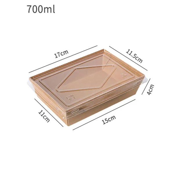 30pcs Kraft Paper Lunch Boxes with Lid 500ml 700ml 900ml 1200ml Eco-Friendly Disposable Food Takeaway Packaging Boxes for Sushi Salad Cake Sandwich Party Meal Prep Restaurant Use 7