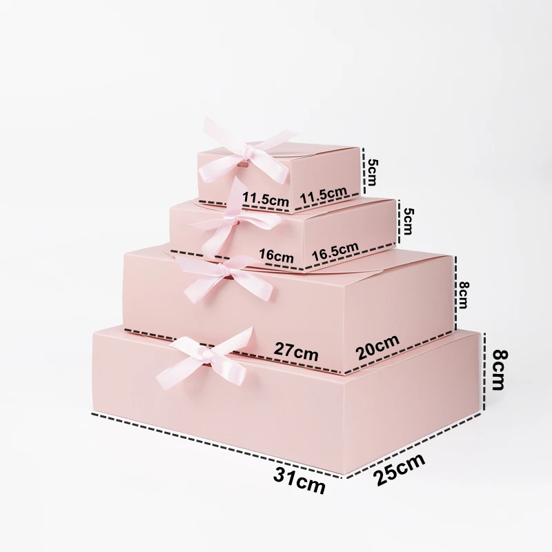 Gift Boxes with Ribbon – White, Pink, Sky Blue, Black, Red, Green, Marble Colors – 5pcs Set, Multiple Sizes for Birthday, Wedding, Baby Shower, Graduation, Mother’s & Father’s Day – Stylish, Durable, Customizable Packaging 1
