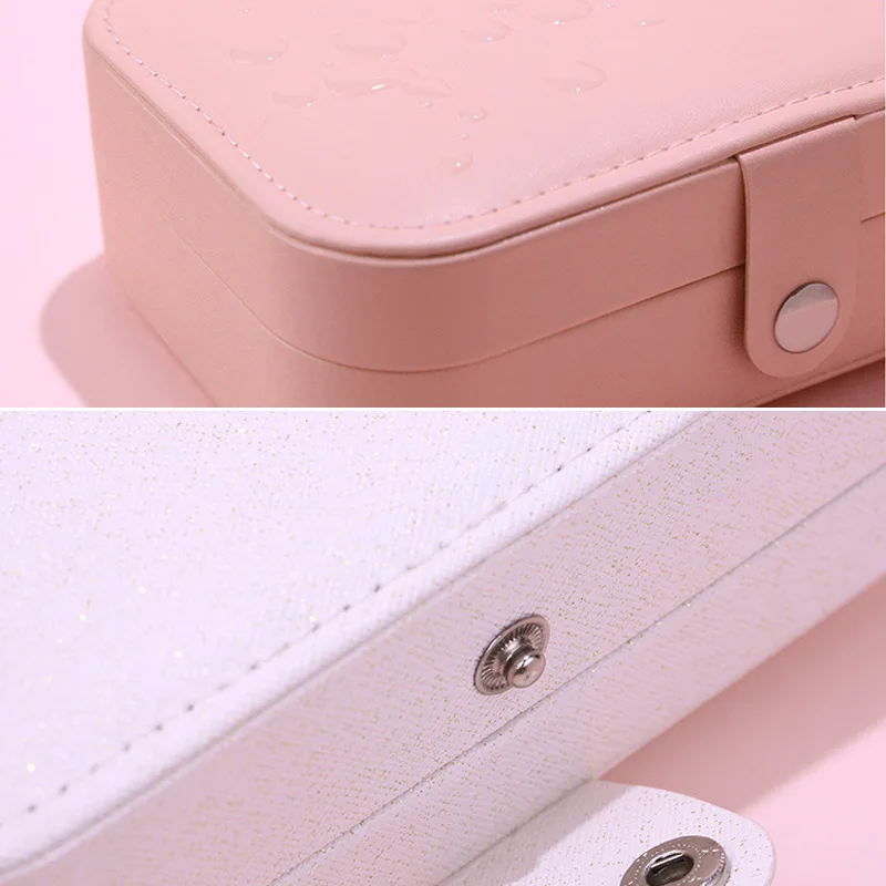 Travel Jewelry Organizer 💍 Trendy Portable Jewelry Box – Leather Travel Jewelry Organizer with Zipper & Button – Compact Display Storage Case for Earrings, Rings, Necklaces, Bracelets – Ideal Gift Joyero Estuche de Joyas