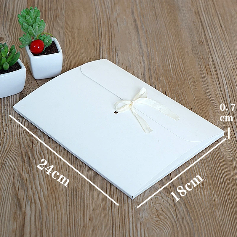 Large Flat Kraft Envelope Packaging Case, Premium Kraft Paper Gift Box for Scarves and Handkerchiefs, Wedding Party Gift Box, Multiple Sizes S/M/L with Ribbon Decoration, Elegant and Eco-Friendly Gift Packaging - 图片 10