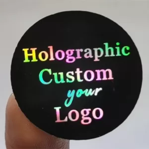 3–7PCS Custom Holographic Silver Stickers – Personalized Logo Labels, DIY Wedding Favor Stickers, Brand Packaging Tags, Design-Your-Own Adhesive Decals for Business, Party, and Gift Decoration