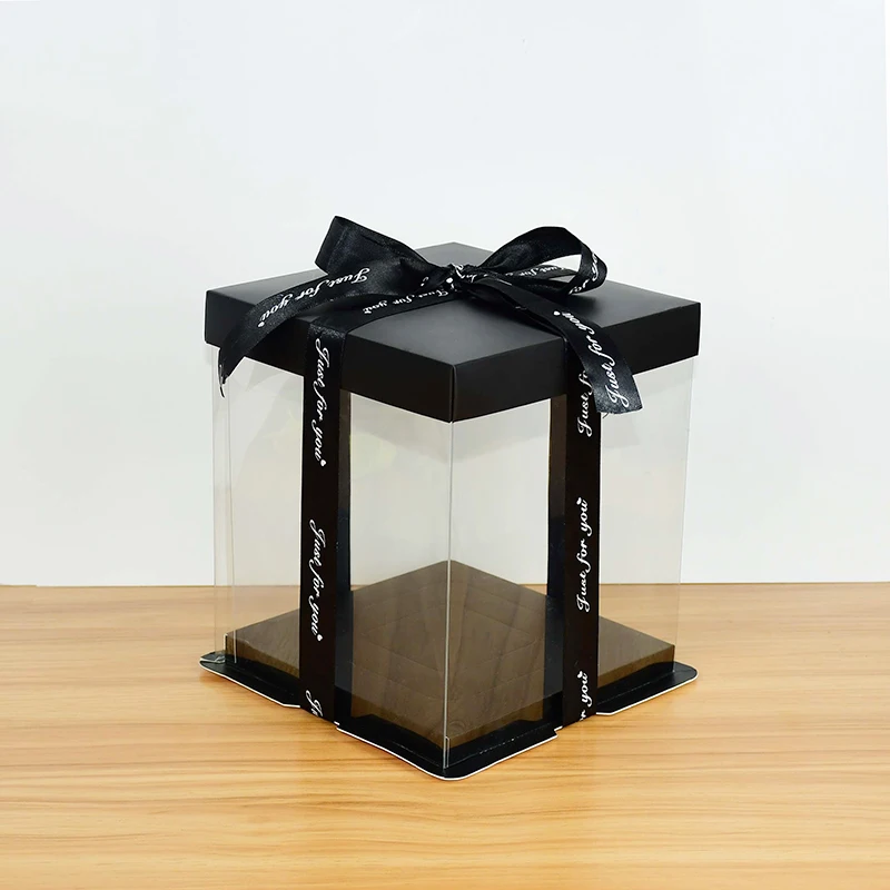 20/28cm Transparent PVC Gift Box for Rose Bear & Cake, Clear Plastic Display Case with Lid for Wedding, Birthday & Party Decorations, DIY Supplies, Reusable Present Box (No Ribbon) 11