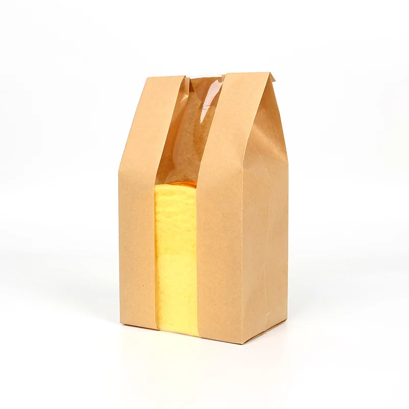 50 Pack Kraft Paper Bread Bags with Clear Window – Oil-Resistant Bakery Packaging Pouches for Toast, Breakfast, Cookies, and Party Food Supplies in Multiple Sizes - 图片 4