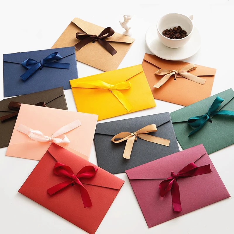 Large Flat Kraft Envelope Packaging Case, Premium Kraft Paper Gift Box for Scarves and Handkerchiefs, Wedding Party Gift Box, Multiple Sizes S/M/L with Ribbon Decoration, Elegant and Eco-Friendly Gift Packaging - 图片 6