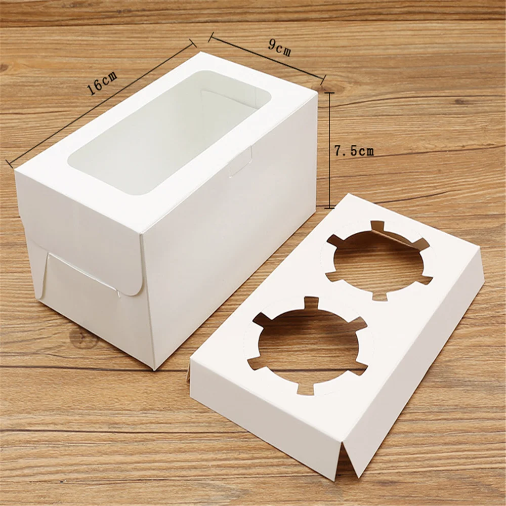 2/4/6/12 Hole White Windowed Cupcake Boxes with Secure Removable Tray, Convenient Cardboard Dessert Gift Packaging for Birthdays, Weddings, Baby Showers, Parties, and Home Use - 图片 8