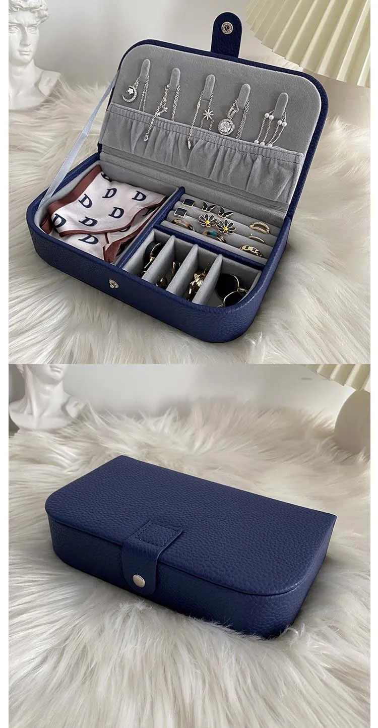 Travel Jewelry Organizer 💼 PU Leather Box – Portable Jewelry Storage Case for Earrings, Rings, Necklaces – Compact Women’s Jewelry Holder – Multi-Functional Travel Jewelry Display & Storage Solution – Elegant, Lightweight, and Durable 5