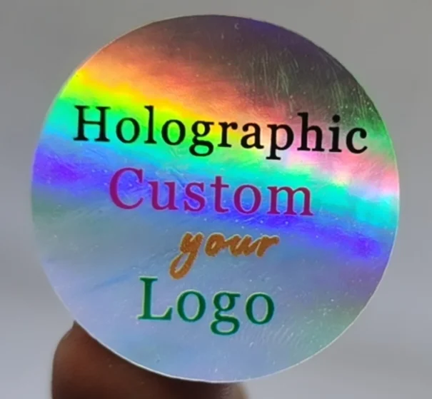 3–7PCS Custom Holographic Silver Stickers – Personalized Logo Labels, DIY Wedding Favor Stickers, Brand Packaging Tags, Design-Your-Own Adhesive Decals for Business, Party, and Gift Decoration 2
