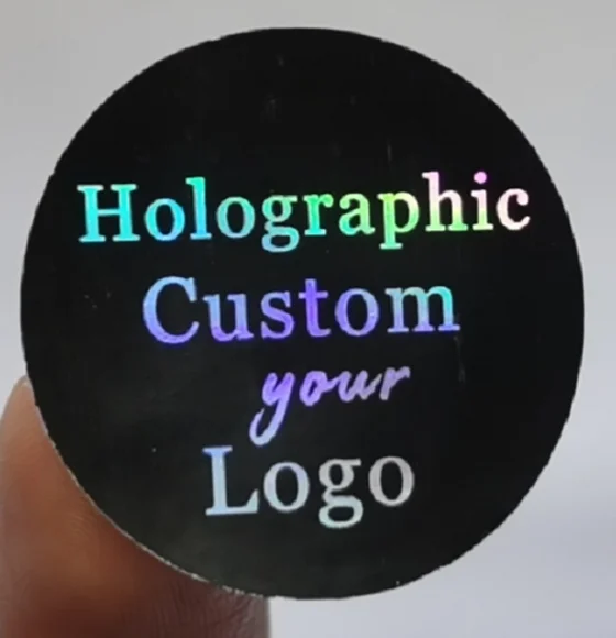 3–7PCS Custom Holographic Silver Stickers – Personalized Logo Labels, DIY Wedding Favor Stickers, Brand Packaging Tags, Design-Your-Own Adhesive Decals for Business, Party, and Gift Decoration 3