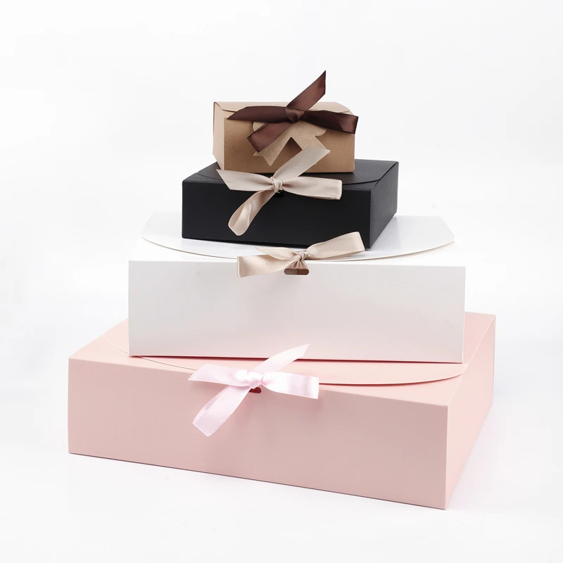 Gift Boxes with Ribbon – White, Pink, Sky Blue, Black, Red, Green, Marble Colors – 5pcs Set, Multiple Sizes for Birthday, Wedding, Baby Shower, Graduation, Mother’s & Father’s Day – Stylish, Durable, Customizable Packaging 3