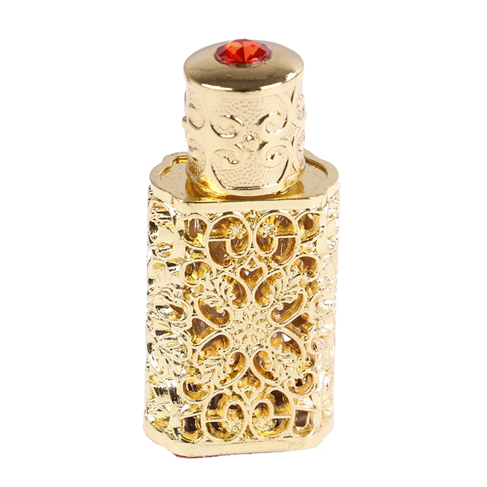 3ml Antique Metal Perfume Bottle with Rhinestones – Refillable Royal Glass Essential Oil Container, Decorative Alloy Mini Bottle for Wedding Gift, Home Ornament & Vintage Perfume Collection by UGI Packaging 5